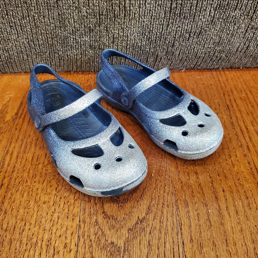 CROCS Kids Glittery Blue Sandals